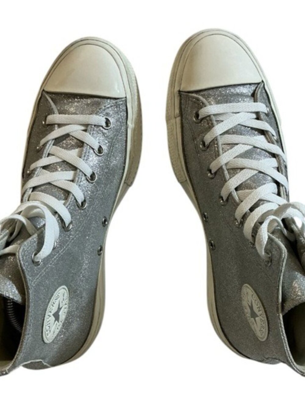 Converse Chuck Taylor All Star Glitter High Tops Platform Women’s Sneaker Size 9 - Picture 2 of 9